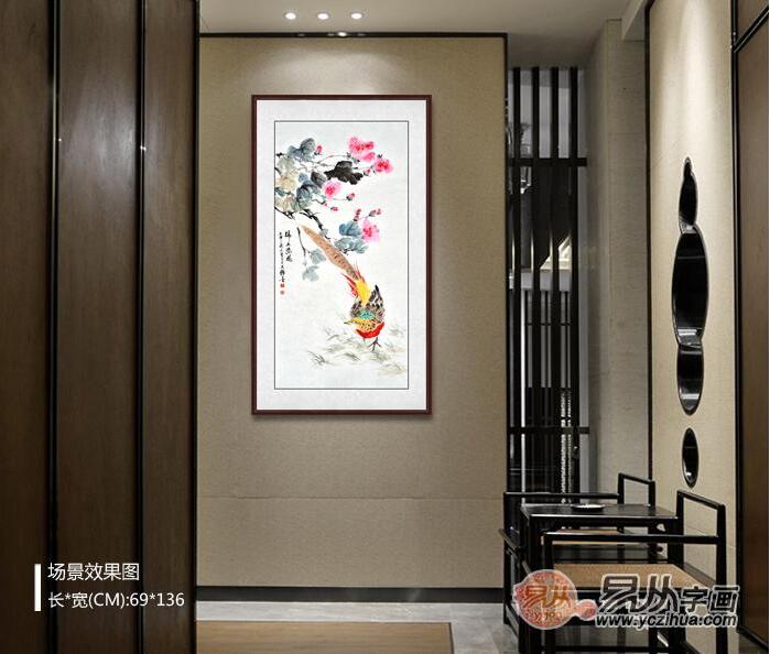 进门玄关可以挂摇钱树花吗（玄关画摇钱树图片大全）