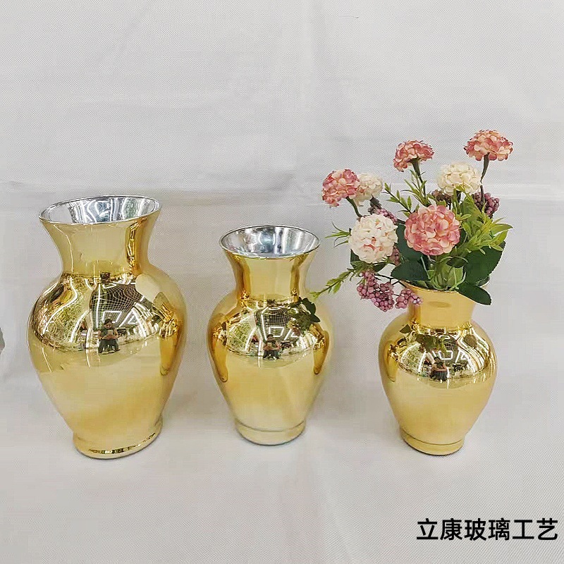 玻璃挂金花瓶（花瓶 玻璃）
